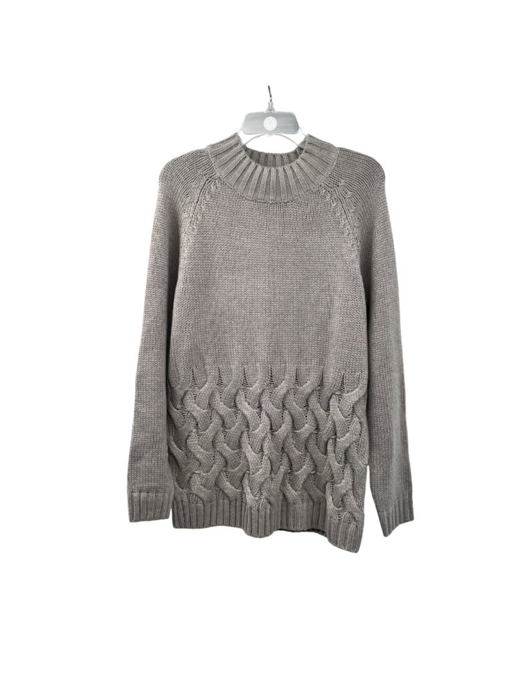 Simply Vera Vera Wang Womens Knit Pullover Sweater Long Sleeve Gray Size Large